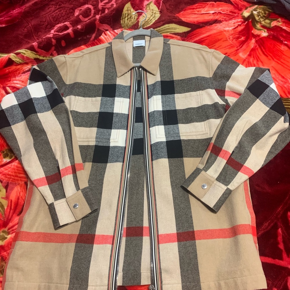 Burberry Beige Exaggerated Check shirt Jacket